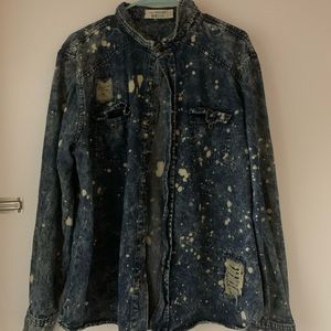 Splattered Jean button up